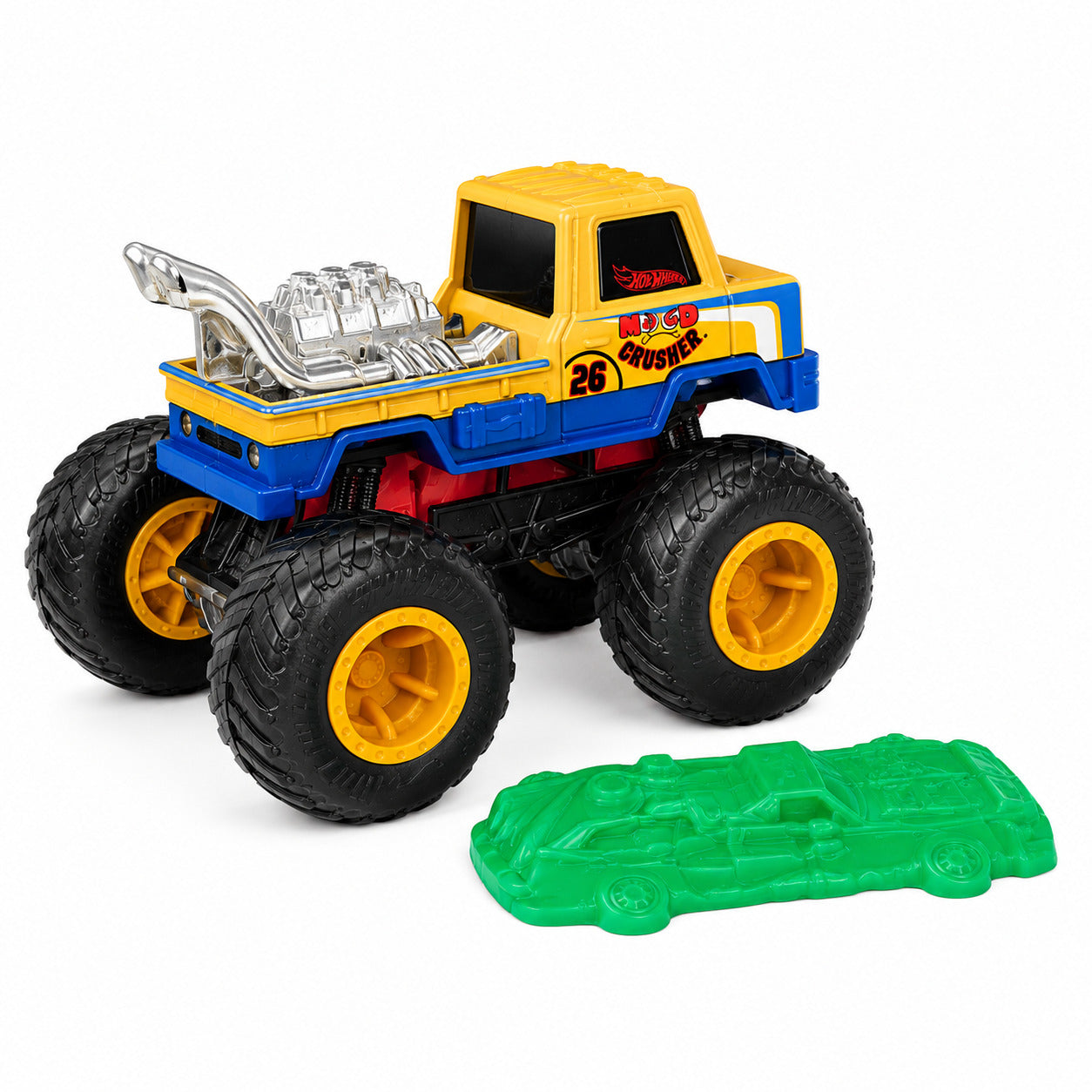 Hot Wheels 1:64 Scale Mood Crusher Monster Trucks Diecast Truck with Crushable Car for Ages 3+ (JHY24)