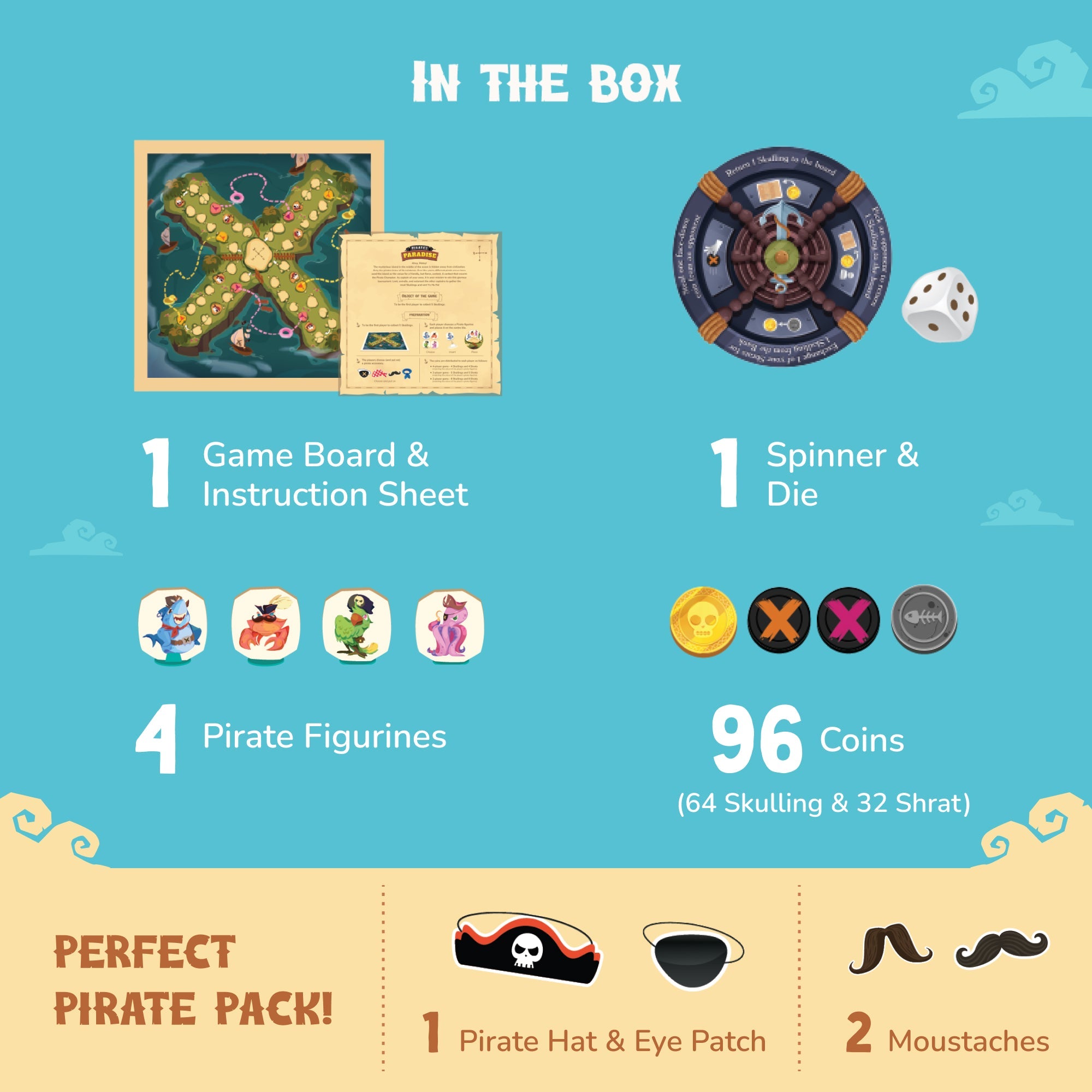 Love Dabble Pirate’s Paradise 2-4 Player Board Game For Ages 6 Years and Up