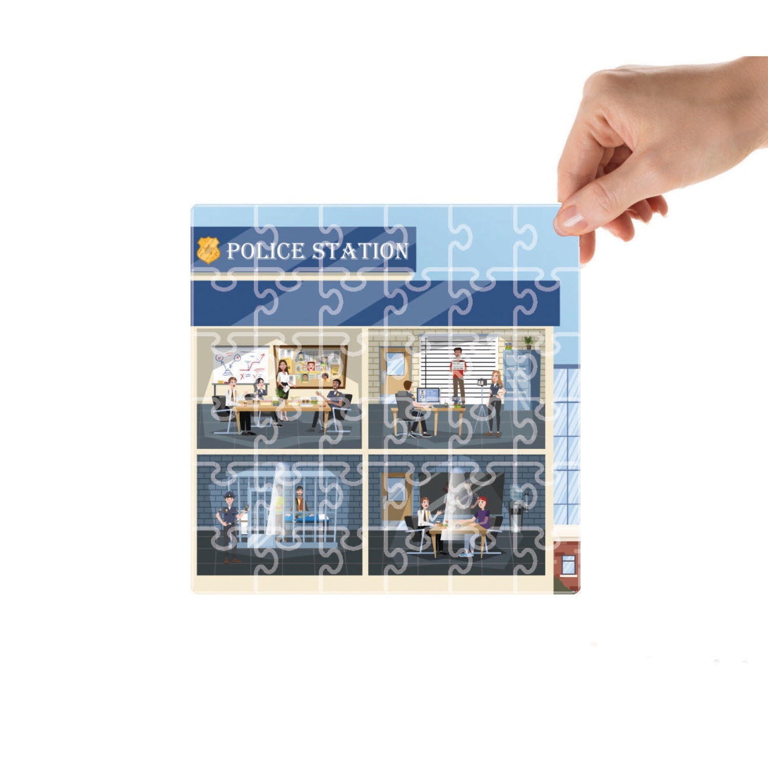 Mittimate Police Station Jigsaw Puzzle – 36-Piece Cardboard Puzzle for Kids (Ages 4-6) | Fun, Learning & Perfect Birthday Gift