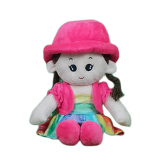 Play Hour Rag Doll Plush Soft Toy Wearing Pink Cap for Ages 3 Years and Up, 45cm