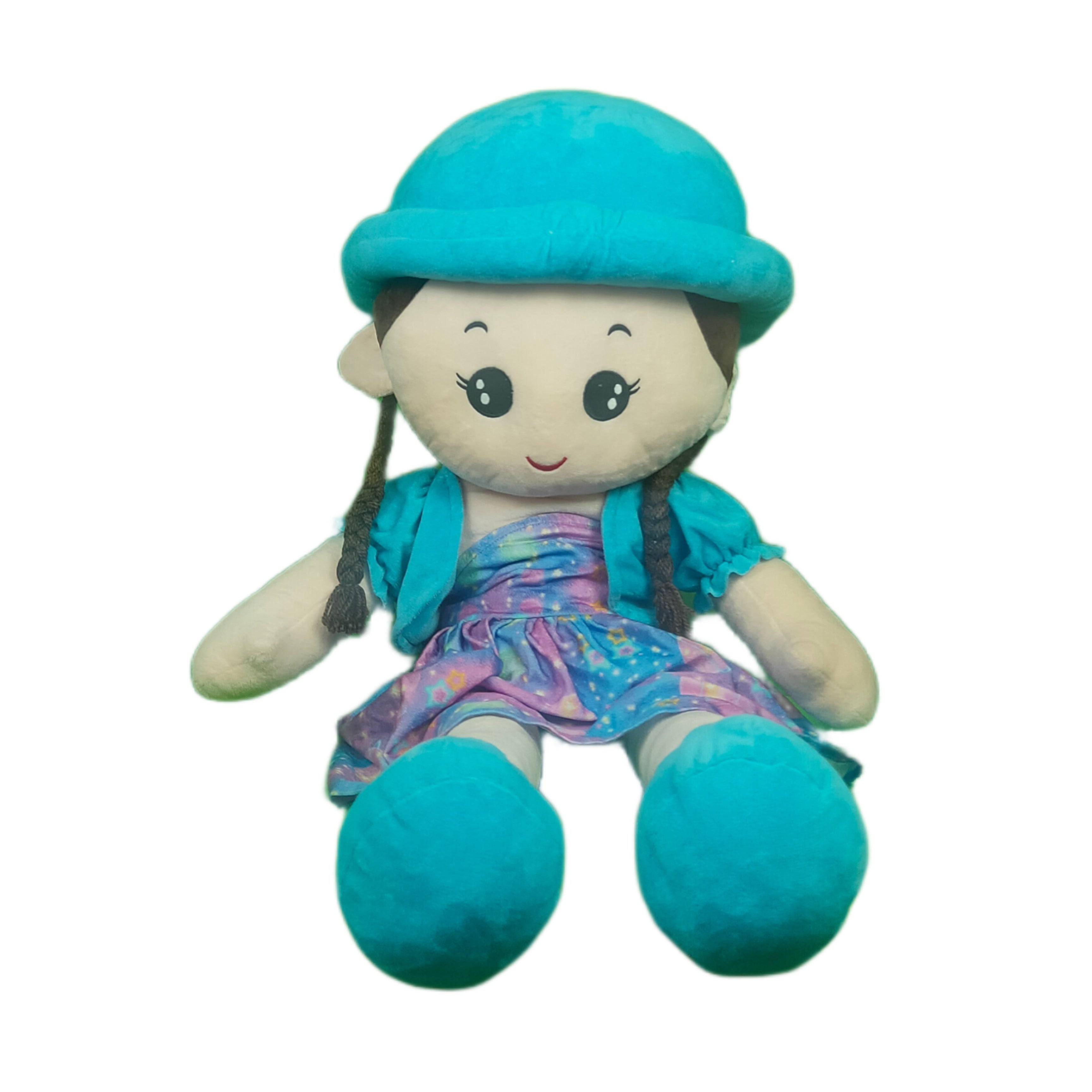 Play Hour Rag Doll Plush Soft Toy Wearing Sky Cap for Ages 3 Years and Up, 90cm