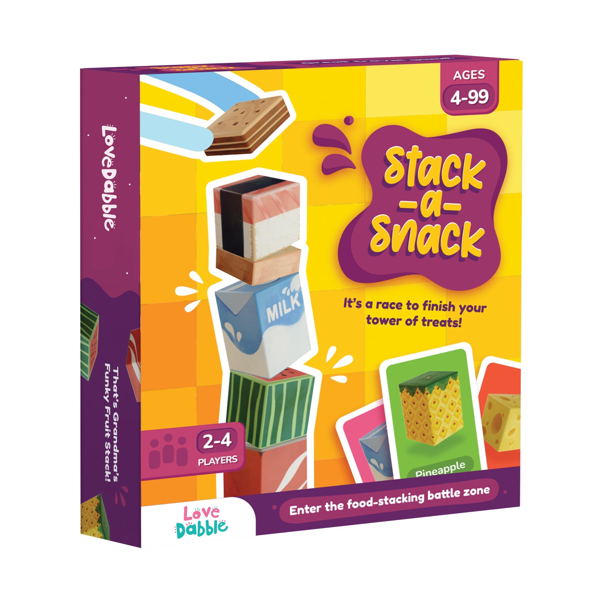 Love Dabble Stack N Snack Building Blocks & Cards Game For Ages 4 Years and Up