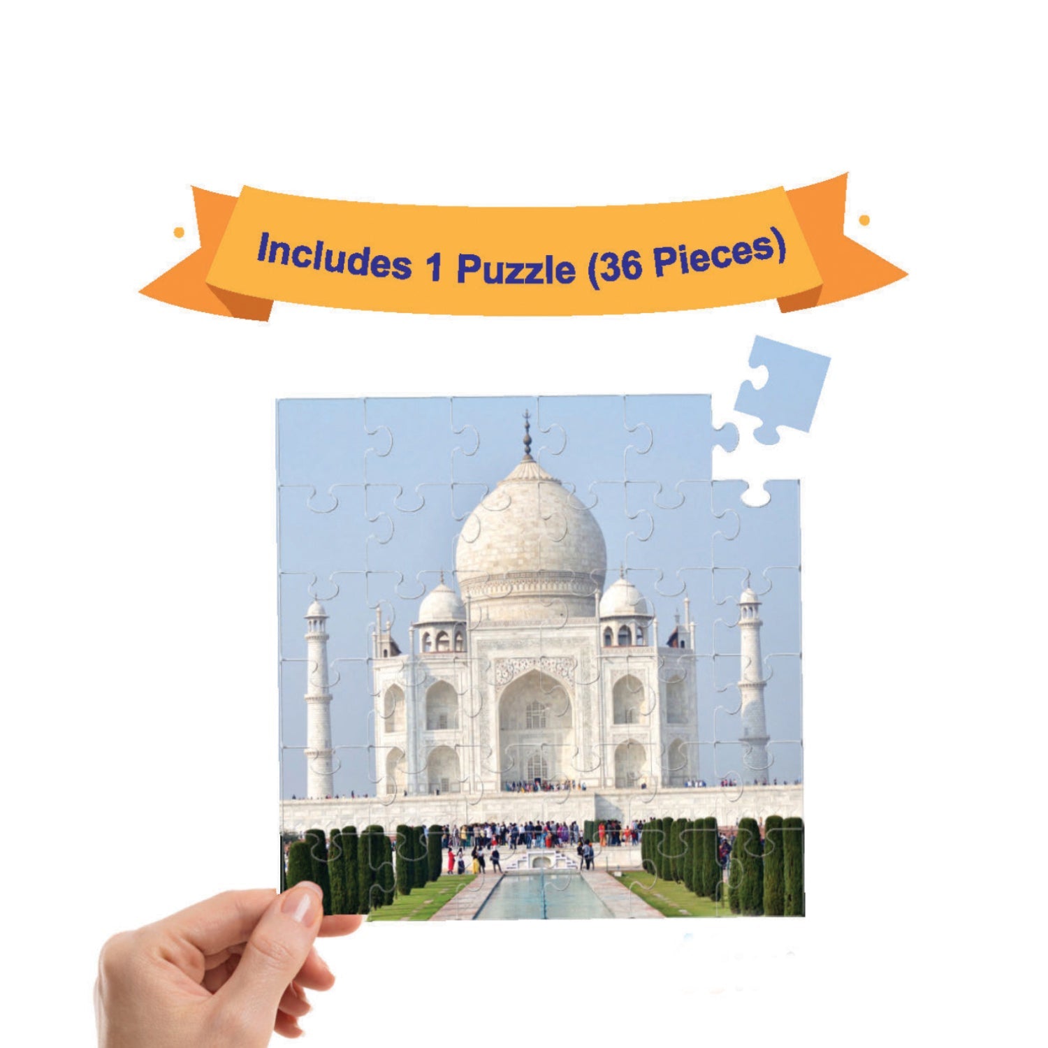Mittimate Taj Mahal Jigsaw Puzzle – 36-Piece Cardboard Puzzle for Kids (Ages 4-6) | Fun, Learning & Perfect Birthday Gift