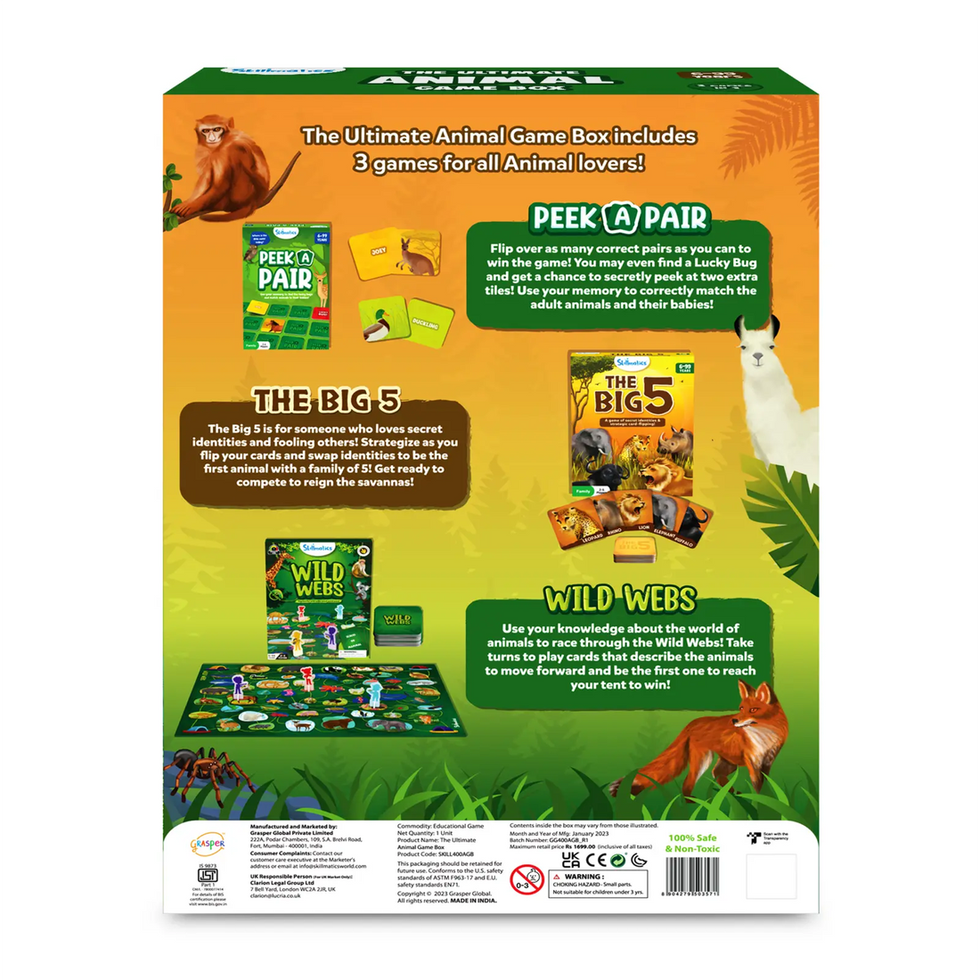 Skillmatics 3in1 The Ultimate Animal Game Box Board Games For Ages 6+