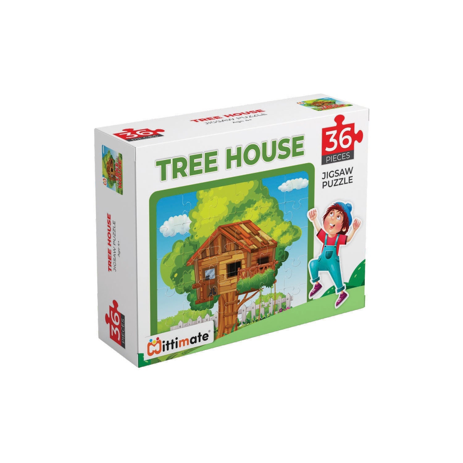 Mittimate Tree House Jigsaw Puzzle – 36-Piece Cardboard Puzzle for Kids (Ages 4-6) | Fun, Learning & Perfect Birthday Gift
