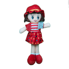 Play Hour Winky Rag Doll Plush Soft Toy Wearing Red Dress for Ages 3 Years and Up, 40cm