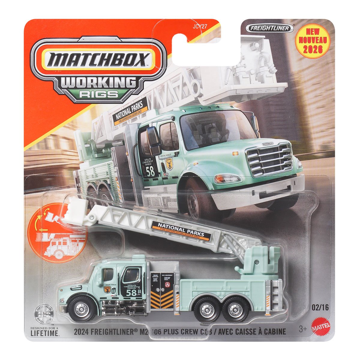 Matchbox Real Working Rigs 2024 Freightliner M2 106 Plus Crew Cab Vehichle for Kids Ages 4 Years & Up