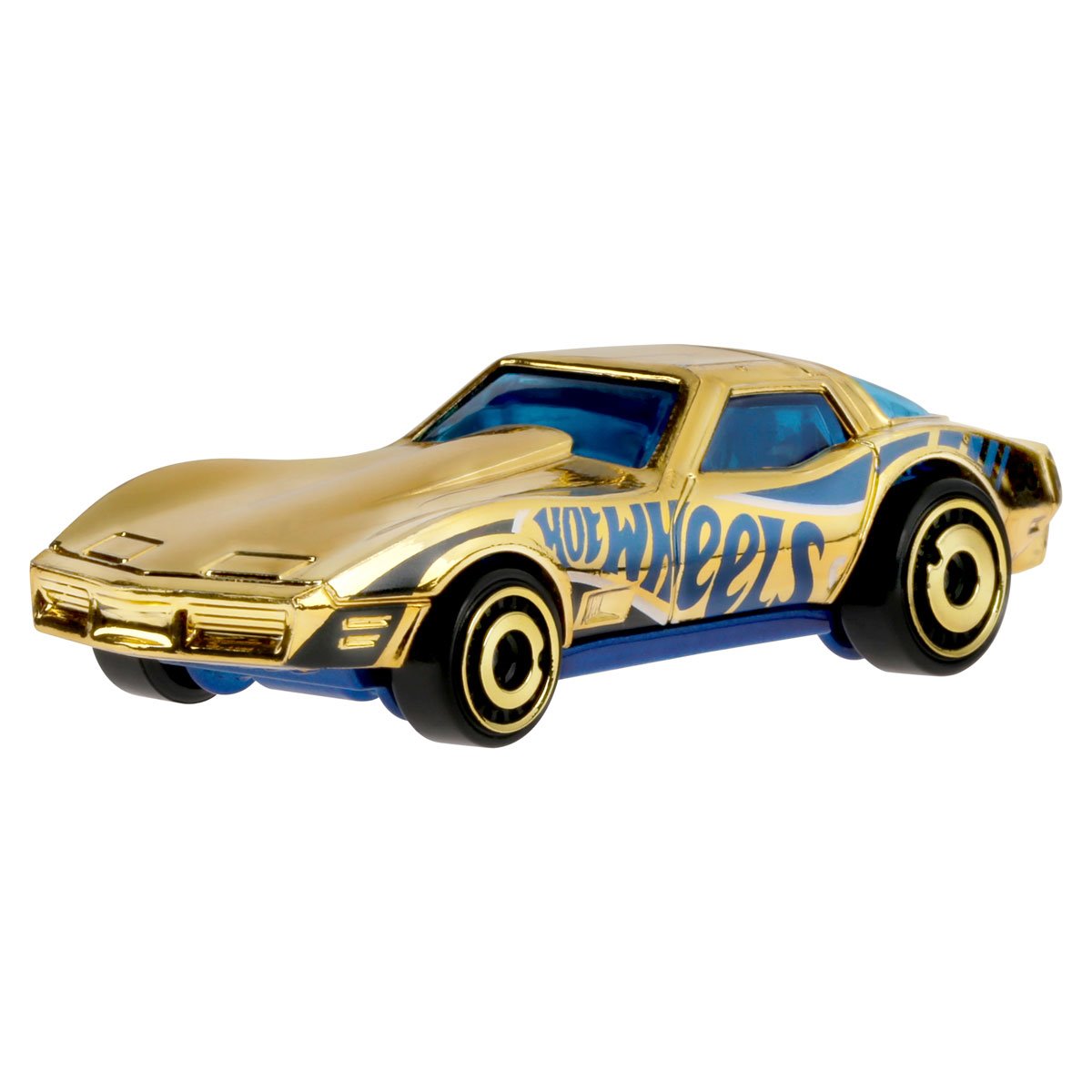 Hot Wheels 58th Anniversary Pearl & Chrome 2026 Blue-Gold Corvette Sting Ray Diecast Car