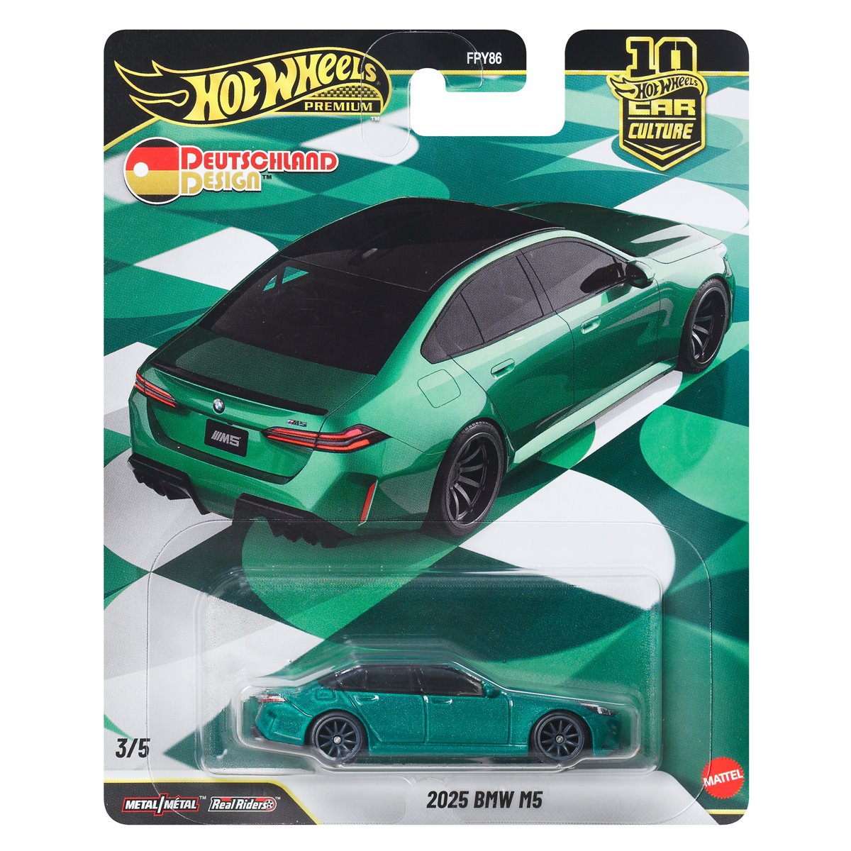 Hot Wheels Car Culture 1:64 Scale Premium Deutschland Design 2025 Bmw M5 Toy Car for Ages 4+
