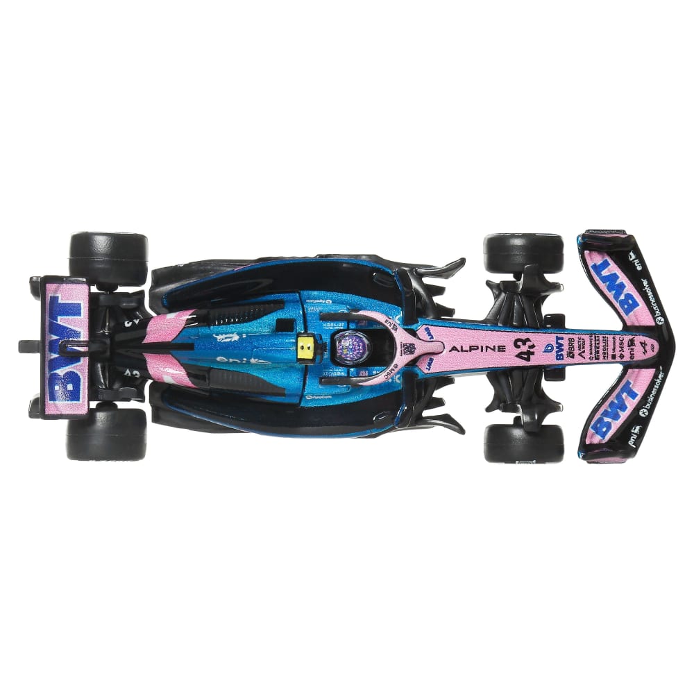 Hot Wheels Race Team BWT Alpine (#43) 1:64 Scale Premium Die-Cast Formula 1 Collectible Toy Race Car with Real Riders Tires & Metal/Metal Body & Chassis for Collectors