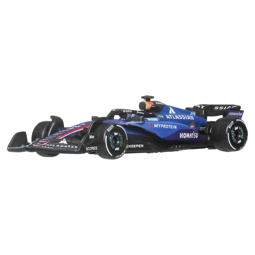 Hot Wheels Race Team Atlassian Williams Racing (#23) 1:64 Scale Premium Die-Cast Formula 1 Collectible Toy Race Car with Real Riders Tires & Metal/Metal Body & Chassis for Collectors