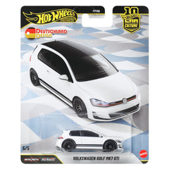 Hot Wheels Car Culture 1:64 Scale Premium Deutschland Design Volkswagen Golf MK7 GTI Toy Car for Ages 4+