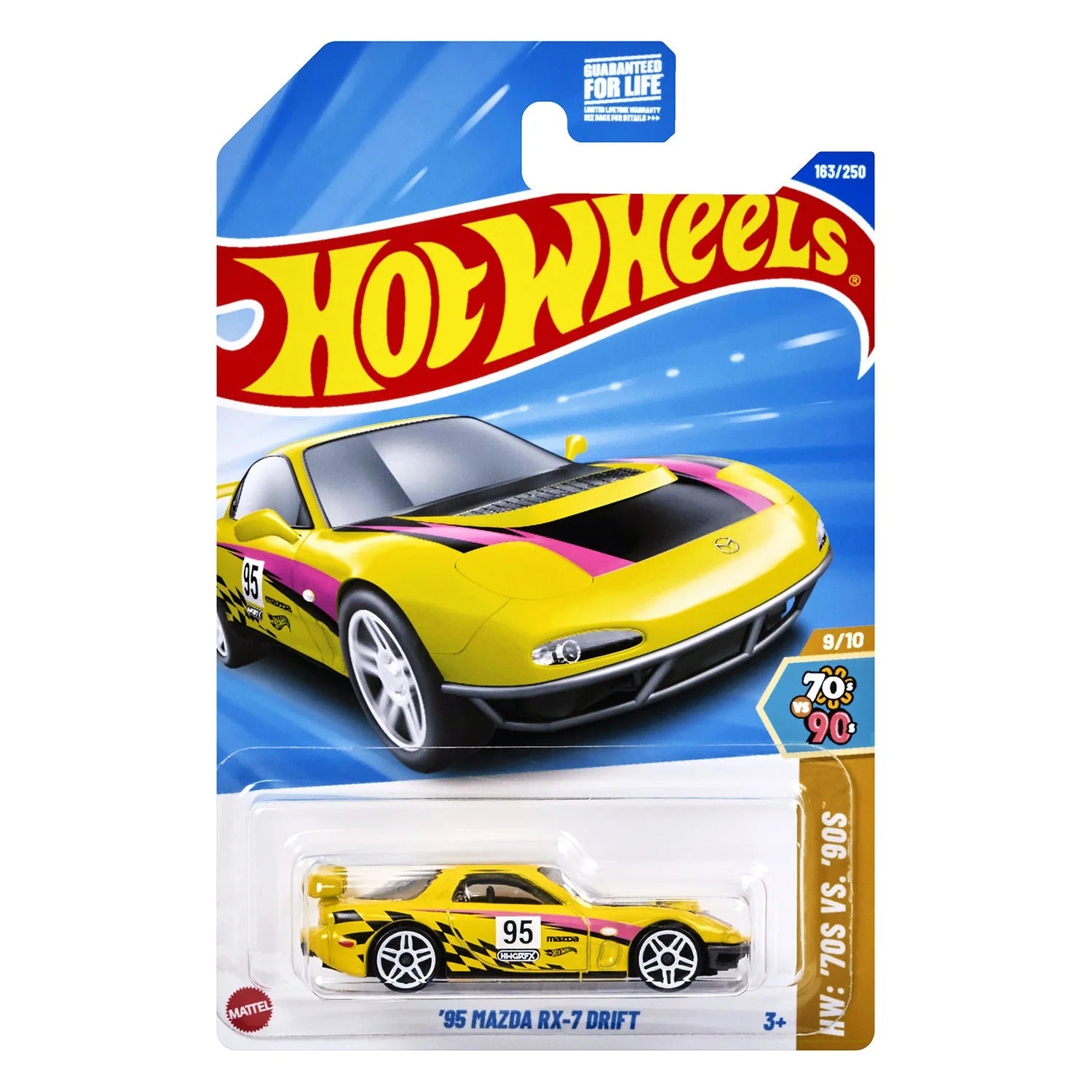Hot Wheels Mainline Series 3 Car Combo Pack Including Models - Mazda RX7, Chevy Silverado & Track Dwagon For Kids and Collectors