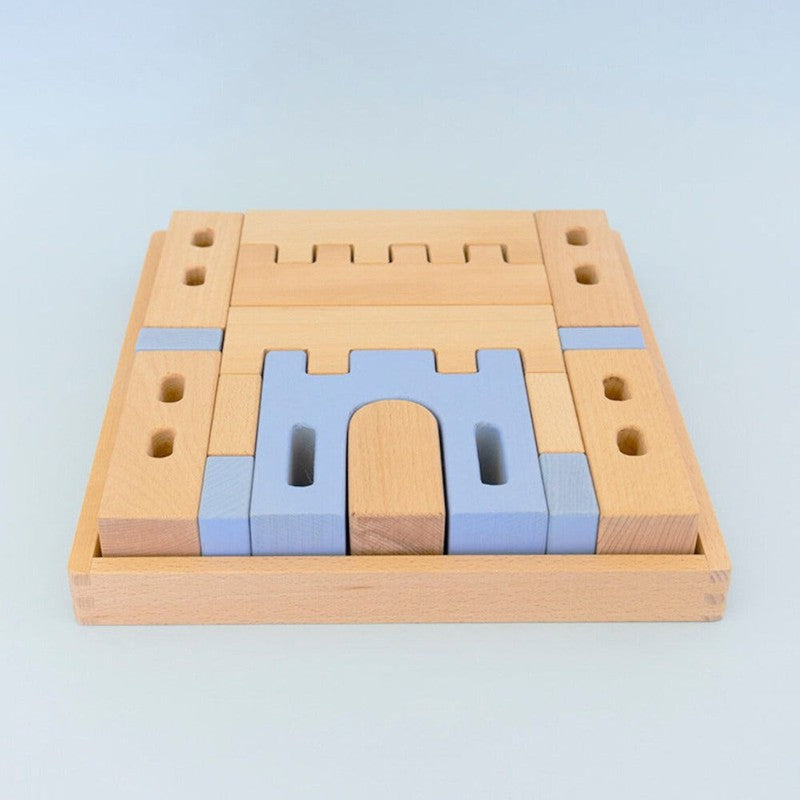 Kiddies Kingdom 15 piece Classical Castle Set Wooden Blocks For Ages 3 and Above