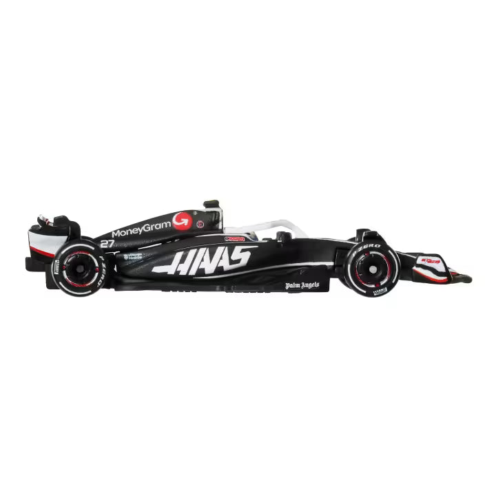 Hot Wheels Race Team MoneyGram Haas F1 VF-24 (#27) 1:64 Scale Premium Die-Cast Formula 1 Collectible Toy Race Car with Real Riders Tires & Metal/Metal Body & Chassis for Collectors