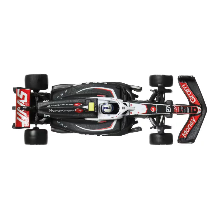 Hot Wheels Race Team MoneyGram Haas F1 VF-24 (#27) 1:64 Scale Premium Die-Cast Formula 1 Collectible Toy Race Car with Real Riders Tires & Metal/Metal Body & Chassis for Collectors