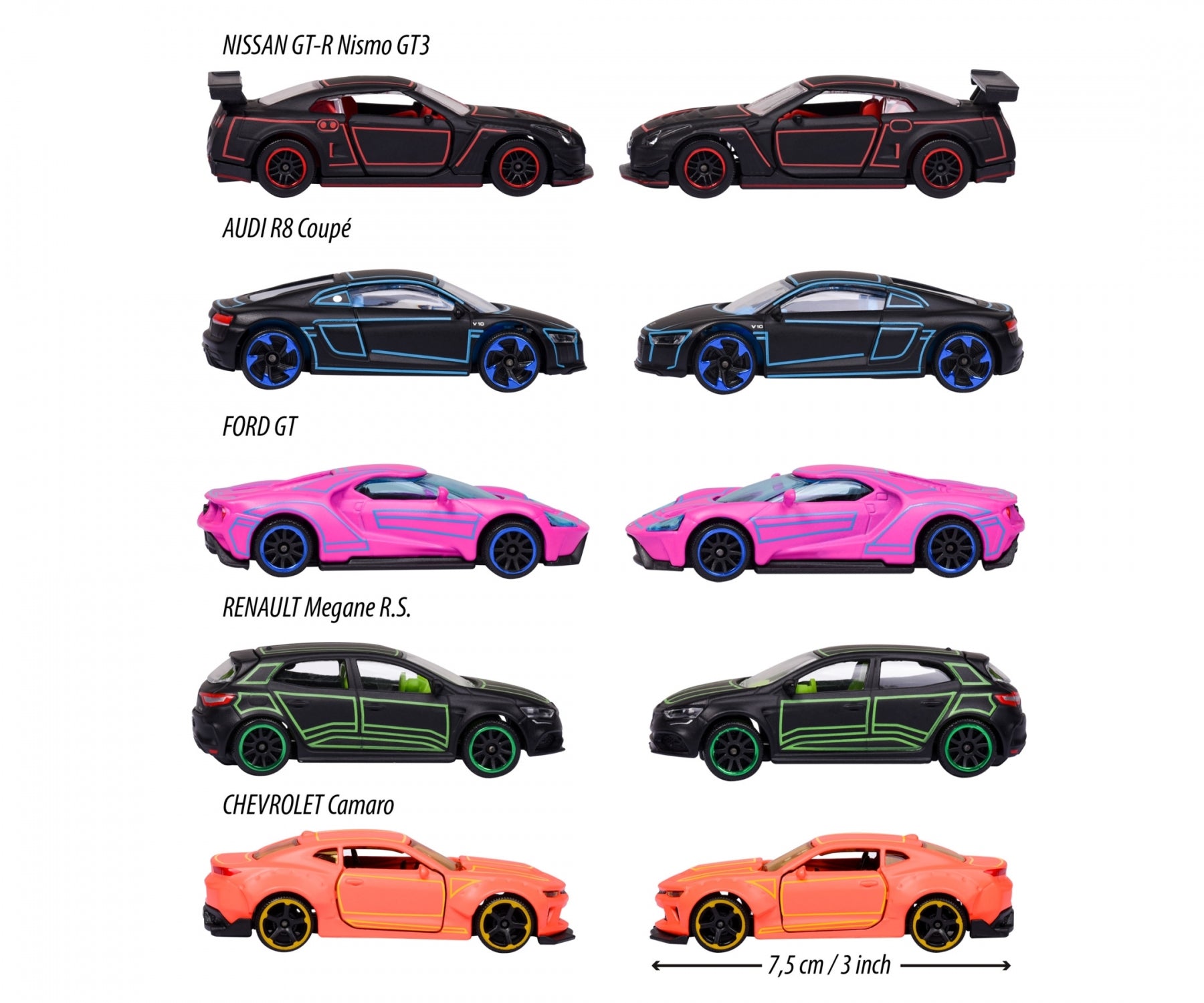 Majorette Light Racer Series 5 Car Gift Set For Kids Ages 3+