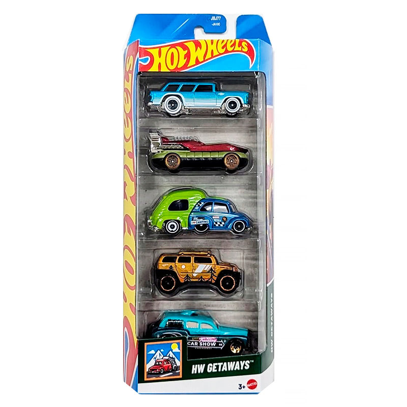 Hot Wheels 5 Car Gift Pack - HW Getaways 2025 Pack Of 5 For Kids & Collectors