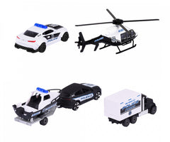 Majorette Police Force Black and White 4 Car Gift Set For Kids Ages 3+