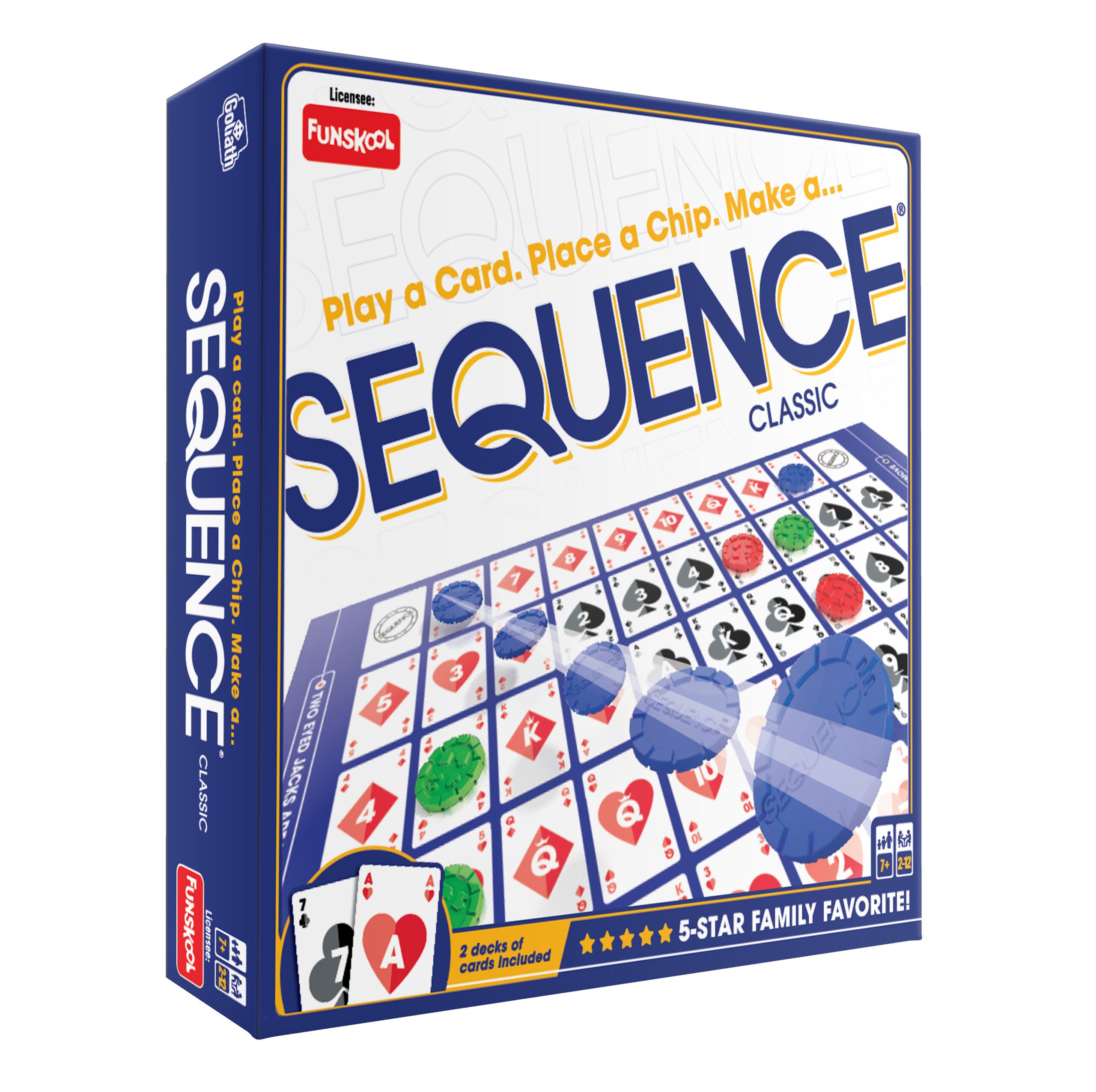 Funskool Goliath Games Sequence Classic Strategy Board Game, 2-12 Players, For Ages 7 Years & Up
