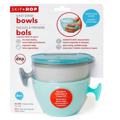 Skip Hop Easy-Grab Bowls Grey-Teal - Weaning Accessory For Ages 0-3 Years