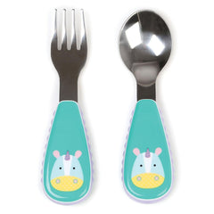 Skip Hop Zoo Utensils Fork & Spoon Unicorn - Weaning Accessory For Ages 0-3 Years