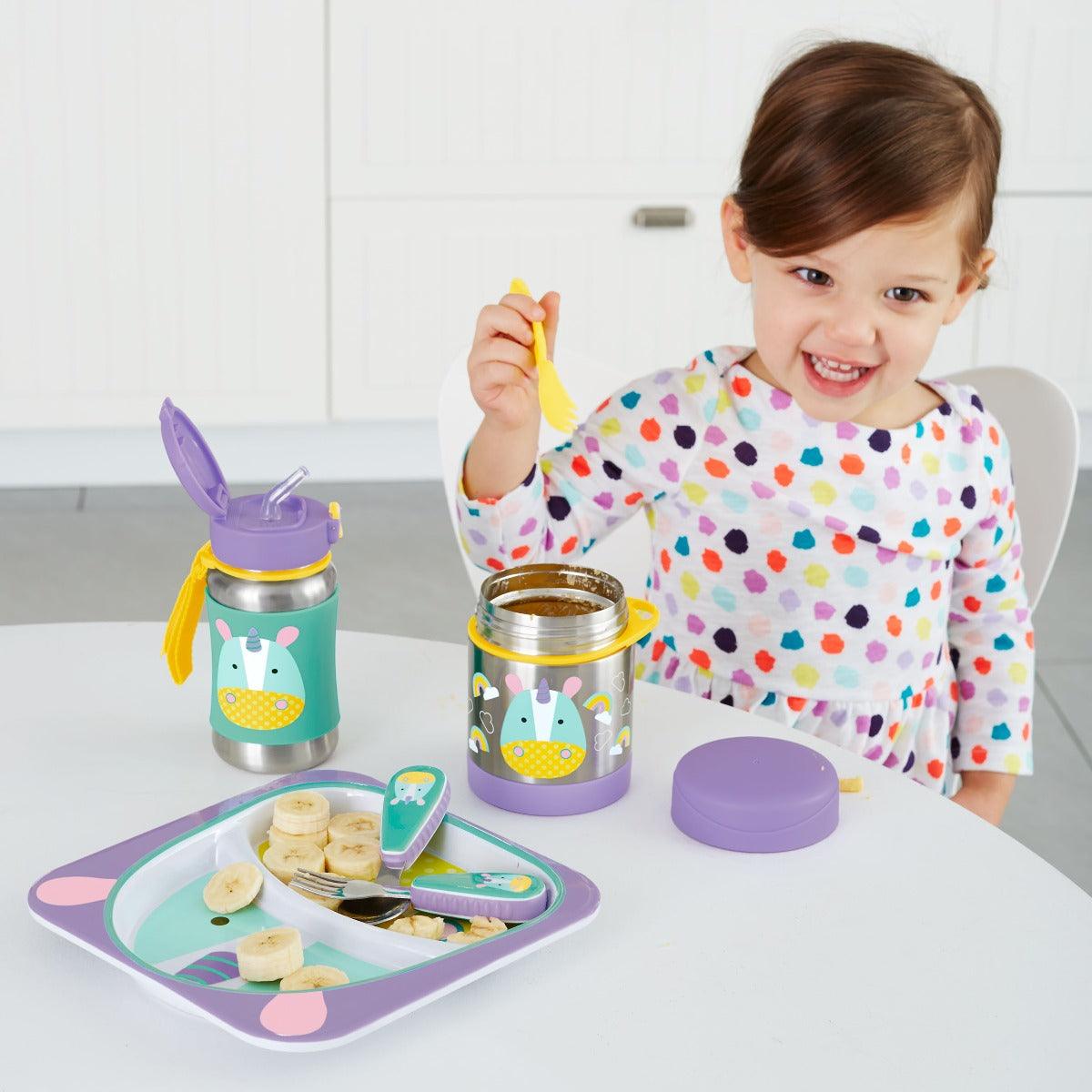 Skip Hop Zoo Utensils Fork & Spoon Unicorn - Weaning Accessory For Ages 0-3 Years
