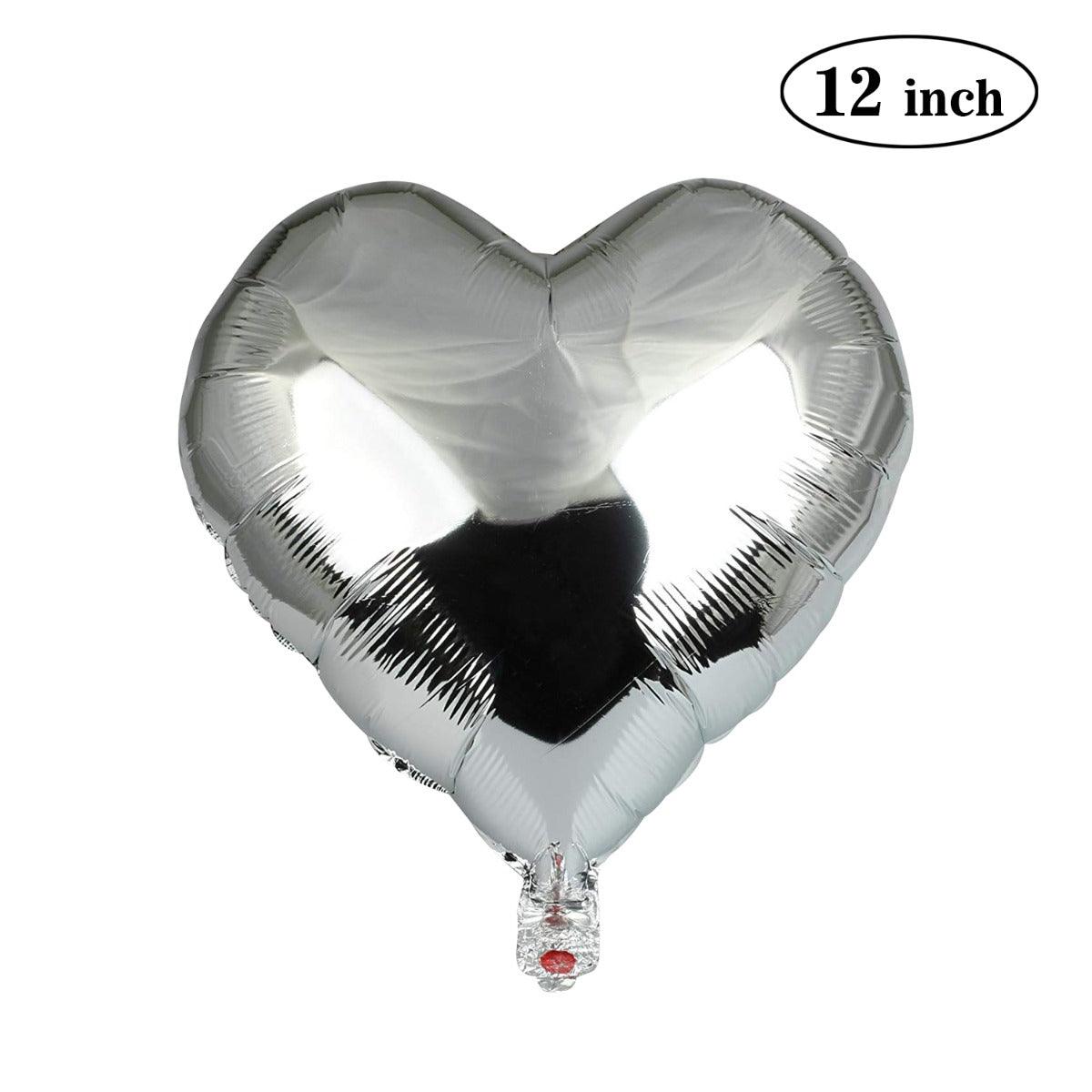 PartyCorp 12 Inch Silver Heart Foil Balloon, 1 pc