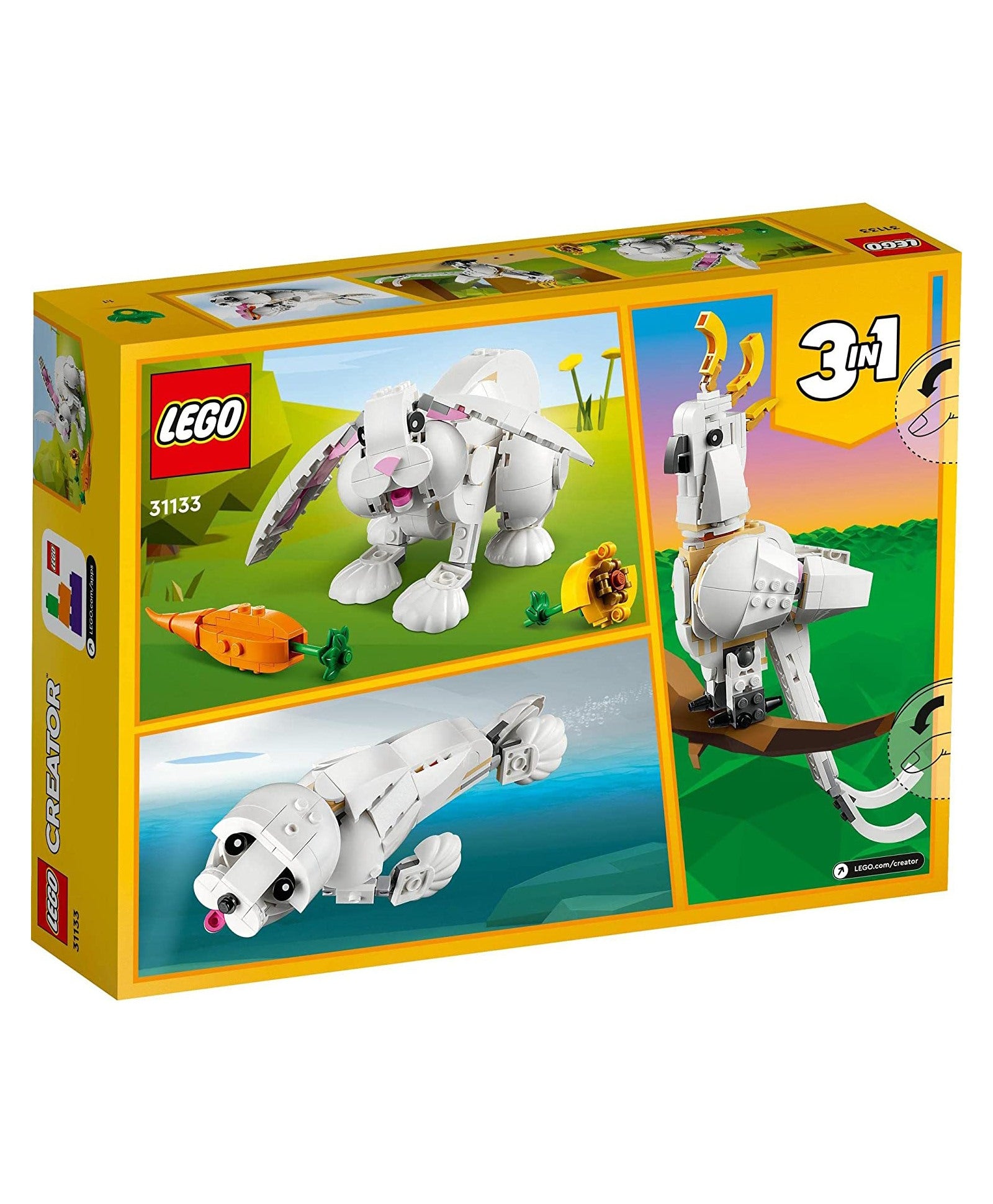 LEGO Creator 3in1 White Rabbit Building Kit For Ages 8+