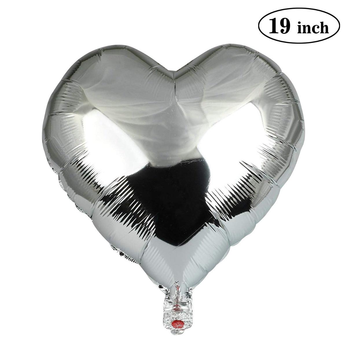 PartyCorp 19 Inch Silver Heart Foil Balloon, 1 pc