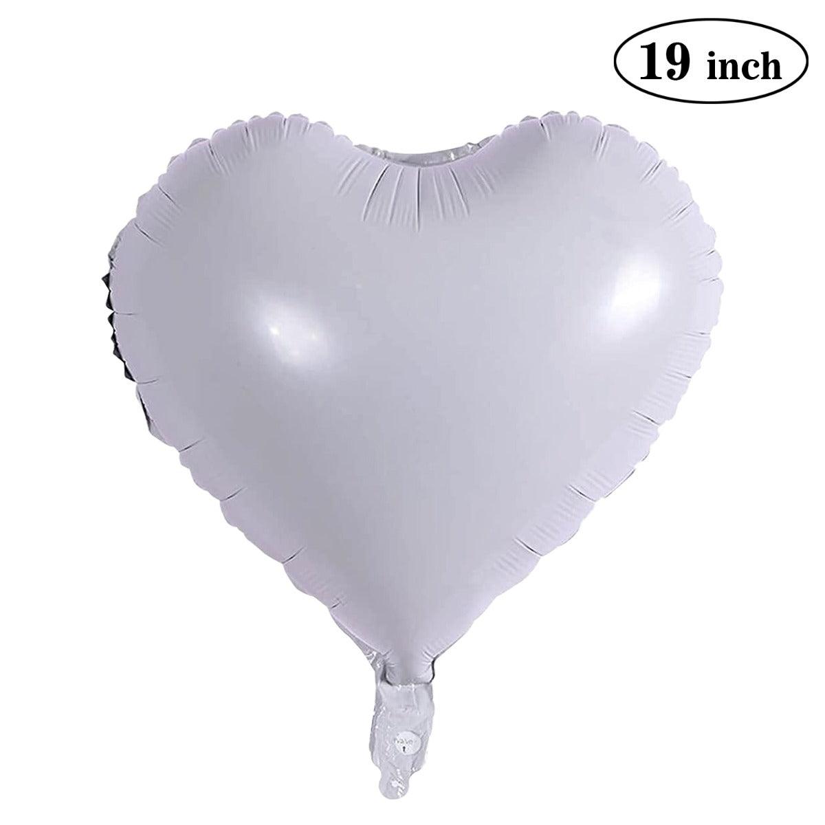 PartyCorp 19 Inch White Heart Foil Balloon, 1 pc