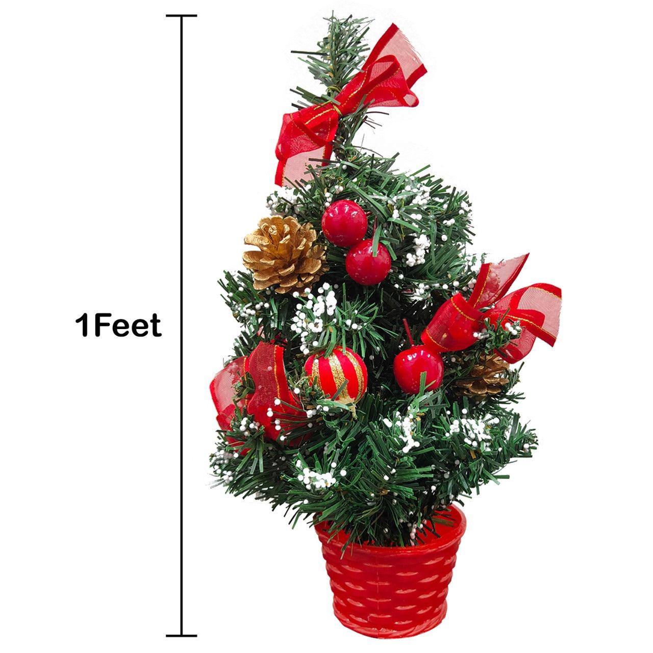 PartyCorp 1 ft Artificial Tabletop Mini Christmas Tree Decor for Office, Room Decor - FunCorp India