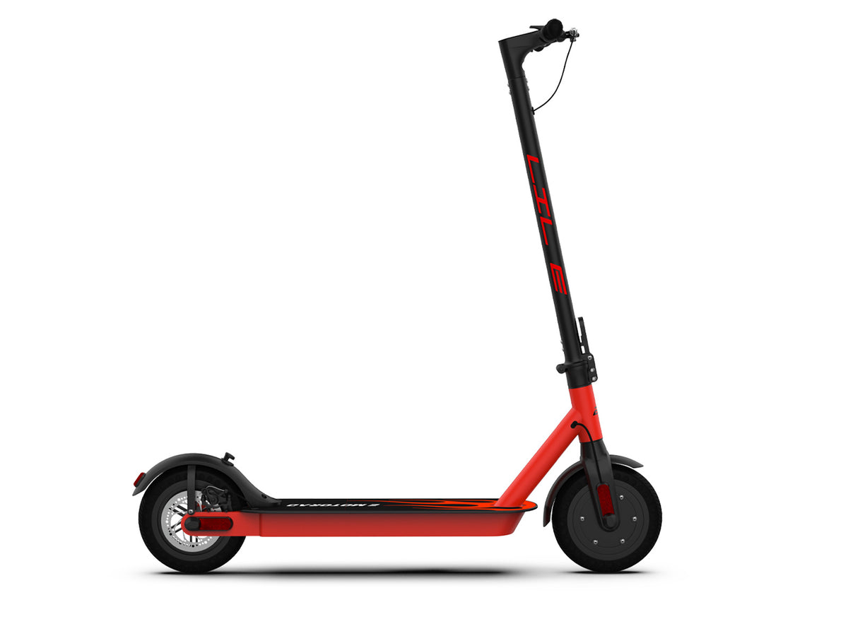 EMotorad Lil E Foldable Electric Kick Scooter, Red & Black - Ride On Toy for Ages 12 Years and Above