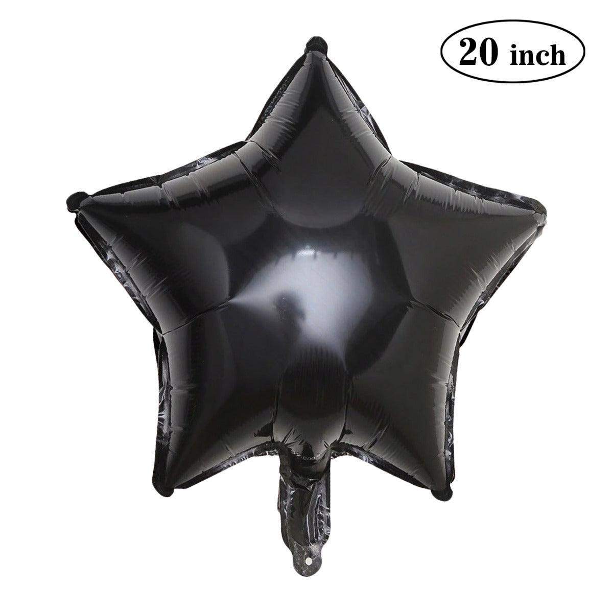 PartyCorp 20 Inch Black Star Foil Balloon, 1 pc