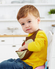 Skip Hop Zoo Fold & Go Silicone Bib Monkey - Feeding Accessory For Ages 1-3 Years