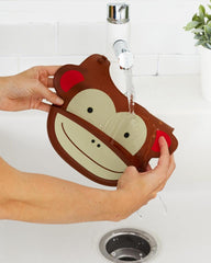 Skip Hop Zoo Fold & Go Silicone Bib Monkey - Feeding Accessory For Ages 1-3 Years