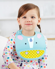 Skip Hop Zoo Fold & Go Silicone Bib Unicorn - Feeding Accessory For Ages 1-3 Years