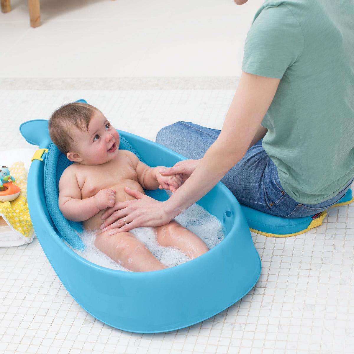 Skip Hop Moby Smart Sling 3 Stage Tub Blue - Bath Tub For Ages 0-3 Years