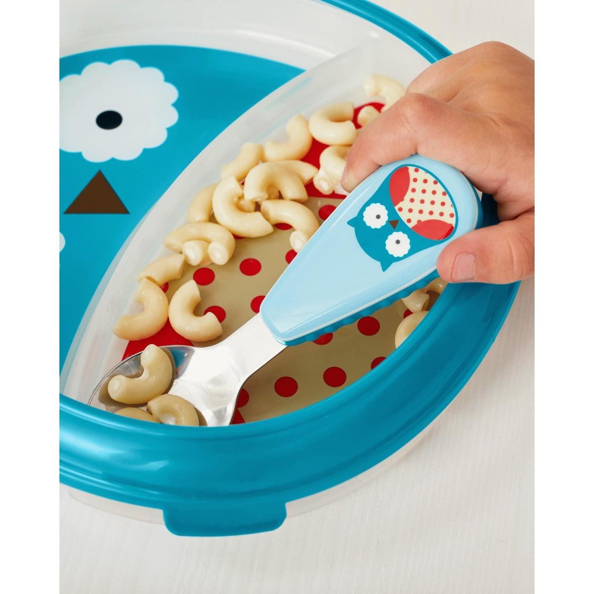 Skip Hop Zoo Smart Serve Non-Slip Training Set Owl - Weaning Accessory For Ages 0-4 Years