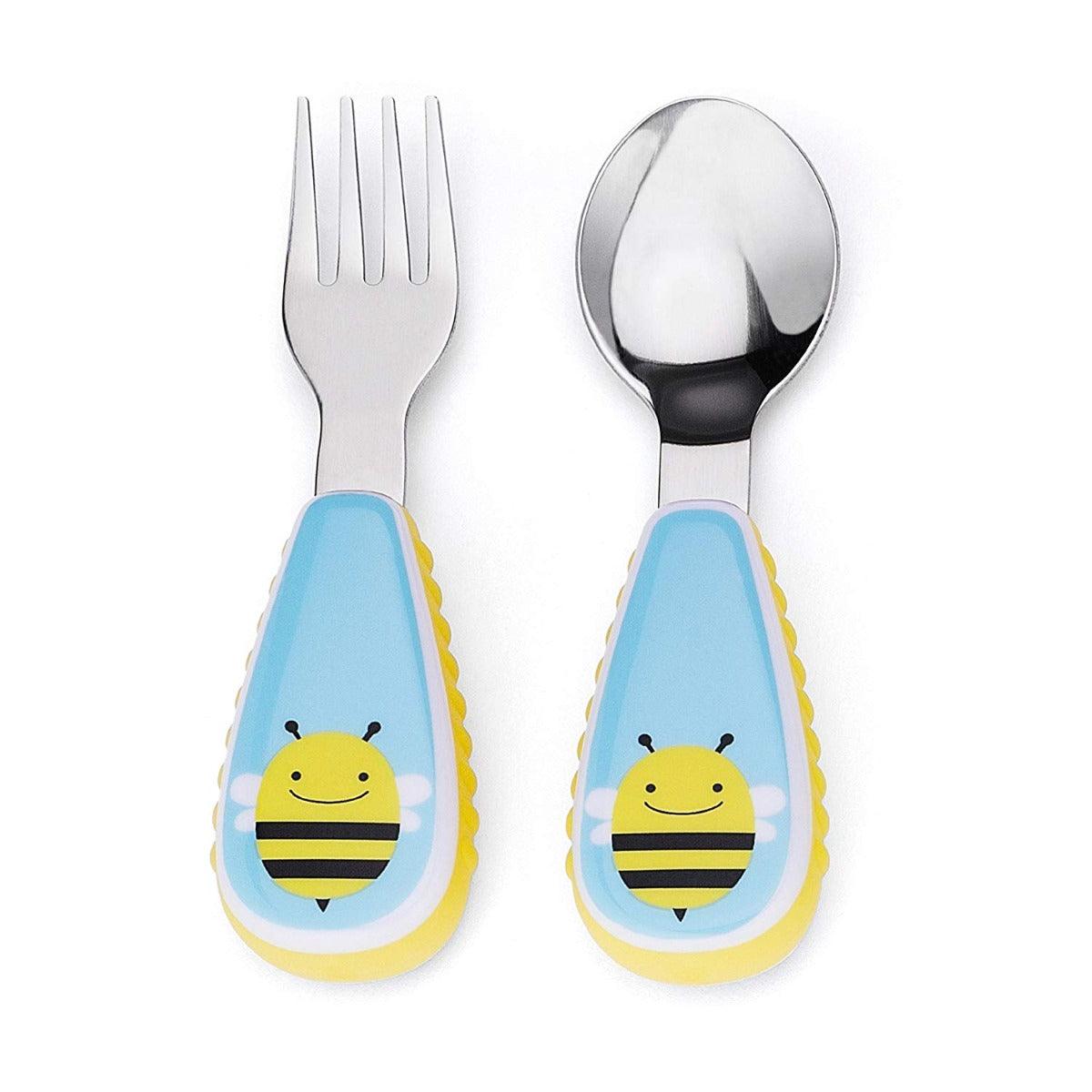 Skip Hop Zoo Utensils Fork & Spoon Bee - Weaning Accessory For Ages 0-3 Years