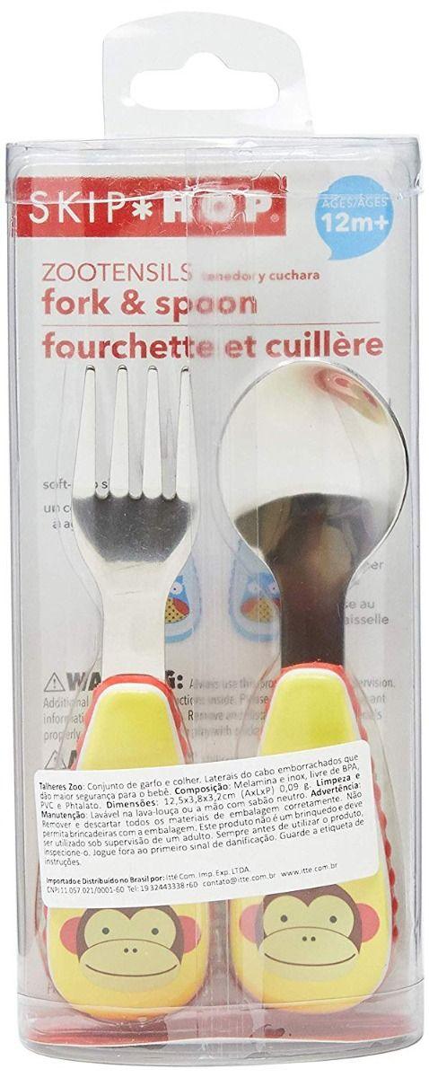 Skip Hop Zoo Utensils Fork & Spoon Monkey - Weaning Accessory For Ages 0-3 Years