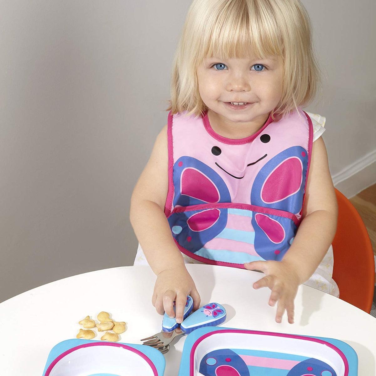 Skip Hop Zoo Utensils Fork & Spoon Butterfly - Weaning Accessory For Ages 0-3 Years