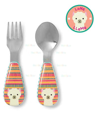 Skip Hop Zoo Utensils Fork & Spoon Llama - Weaning Accessory For Ages 0-3 Years