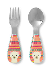 Skip Hop Zoo Utensils Fork & Spoon Llama - Weaning Accessory For Ages 0-3 Years