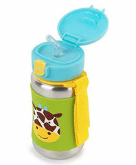 Skip Hop Zoo Back To School Sports Bottle Giraffe - Stainless Steel Sipper For Ages 3-6 Years