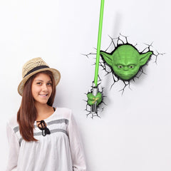 Star Wars 3D Light FX Plastic and Metal EP7, Star Wars Yoda Saber 3D Wall Decor