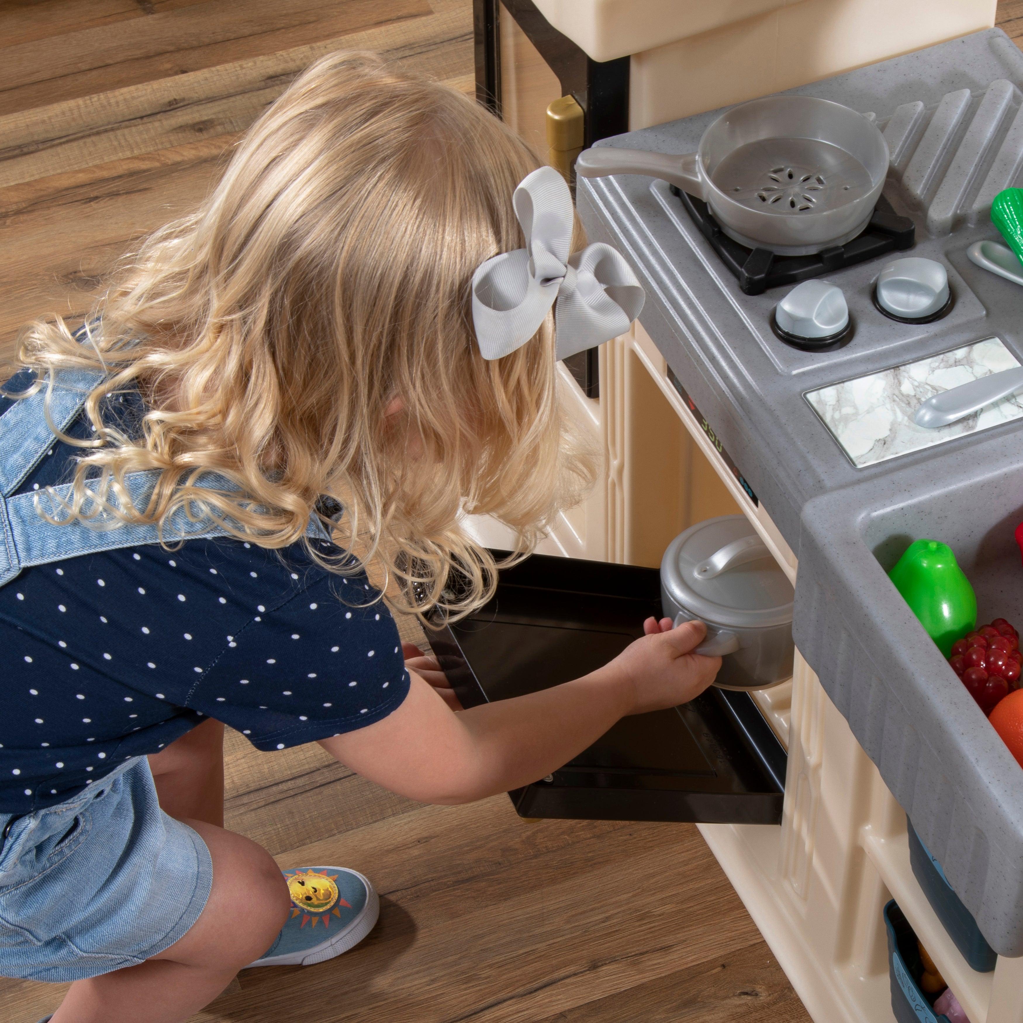 Step2 Classic Chic Play Kitchen Playset with Accessories & Stool for Toddlers - FunCorp India