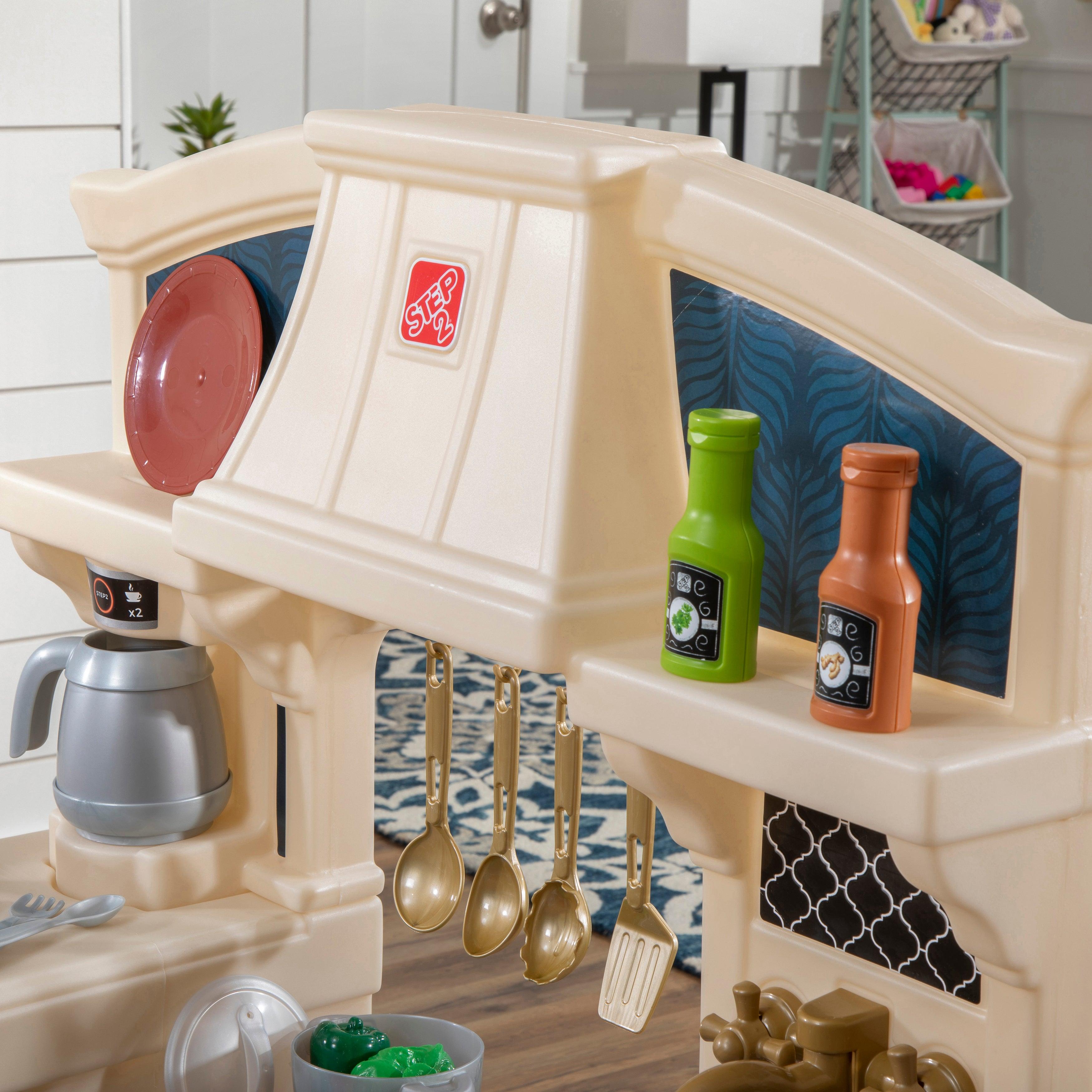 Step2 Classic Chic Play Kitchen Playset with Accessories & Stool for Toddlers - FunCorp India