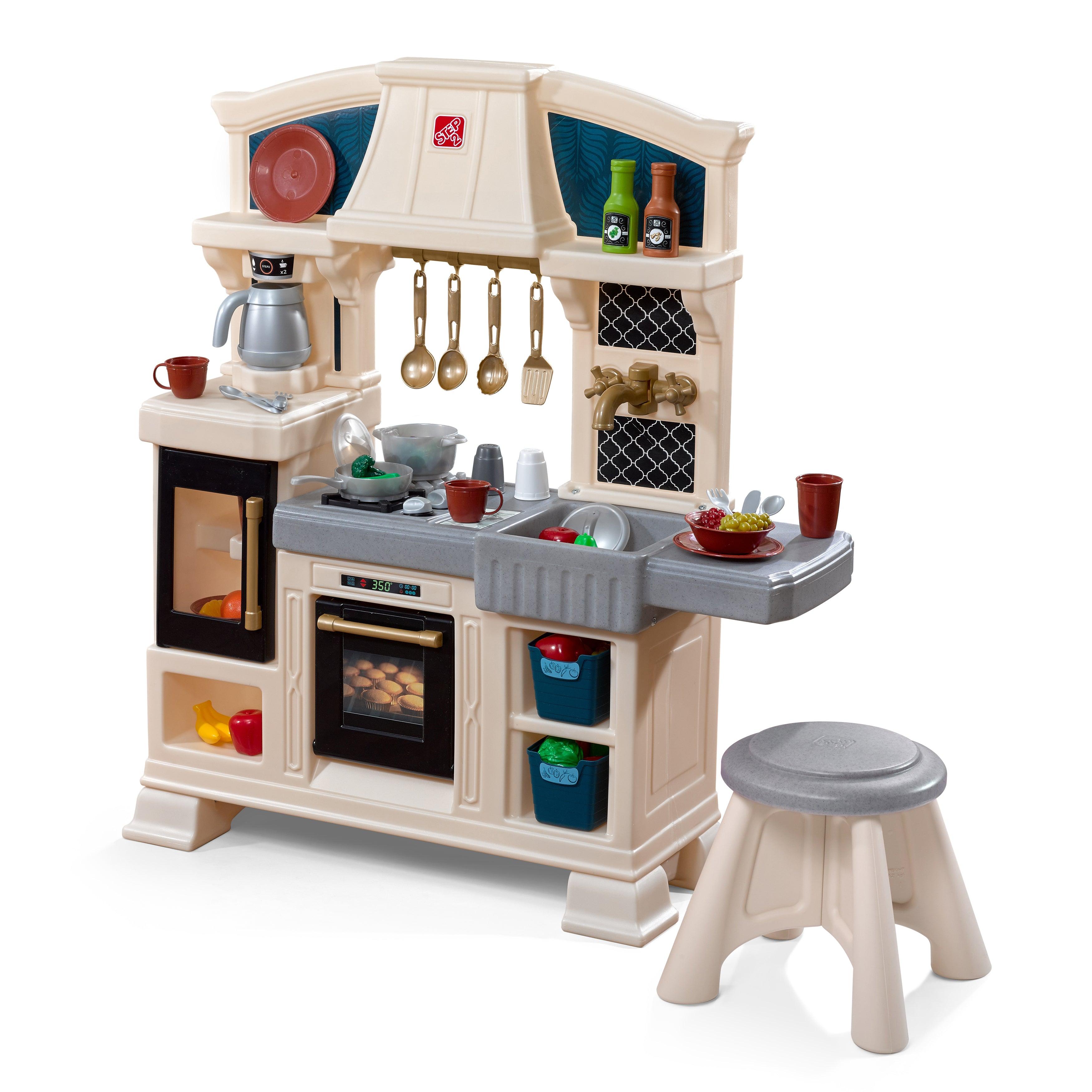 Step2 Classic Chic Play Kitchen Playset with Accessories & Stool for Toddlers - FunCorp India