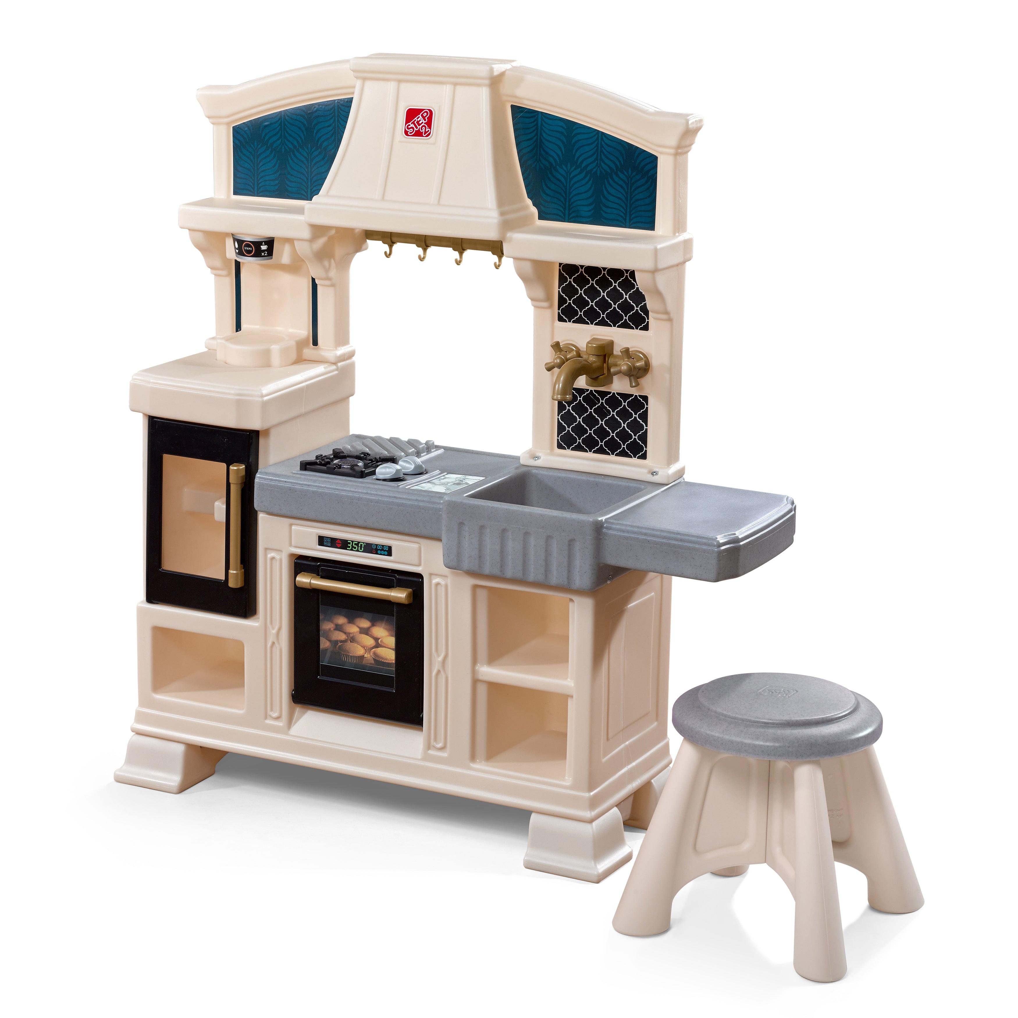 Step2 Classic Chic Play Kitchen Playset with Accessories & Stool for Toddlers - FunCorp India